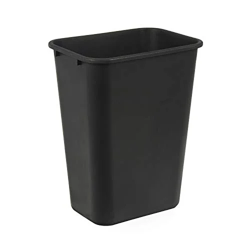 Rectangular Office Trash Can, Easy-Clean, Space-Saving, 10 Gallon