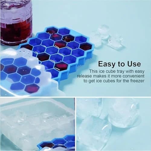 37-Cavity Silicone Ice Cube Tray with Lid – Easy Release, Reusable for Drinks
