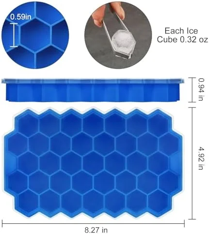 37-Cavity Silicone Ice Cube Tray with Lid – Easy Release, Reusable for Drinks