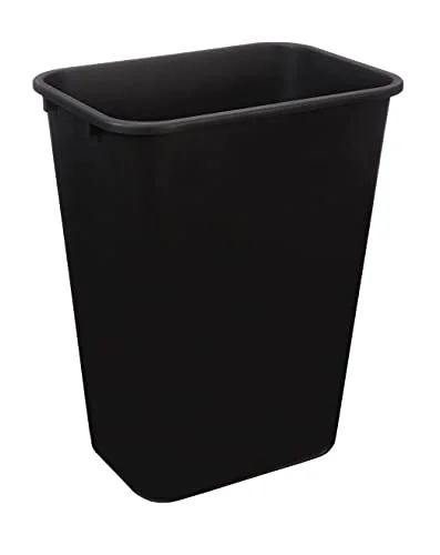 Rectangular Office Trash Can, Easy-Clean, Space-Saving, 10 Gallon