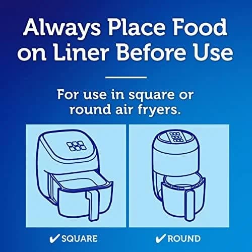 Disposable Unbleached Parchment Air Fryer Liners, 50 Count - Pre-Cut 9x9 Inch Sheets