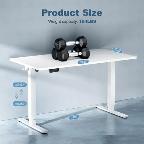 40-Inch Electric Standing Desk with Memory Presets - Sit-Stand Workstation for Home Office & Gaming