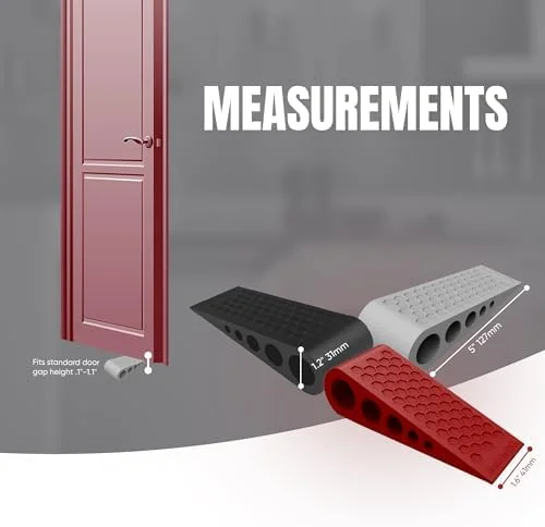 Heavy-Duty Rubber Door Wedges – Non-Slip Honeycomb Grip for Carpet & Tile (2-Pack)